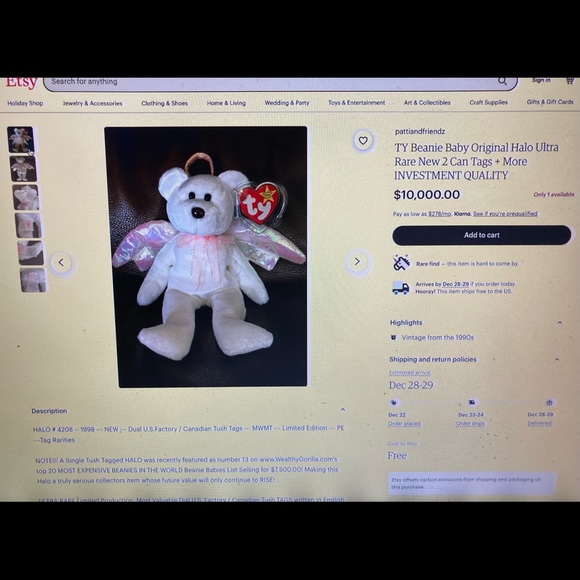 TY rare Halo Beanie Baby - Picture 3 of 9